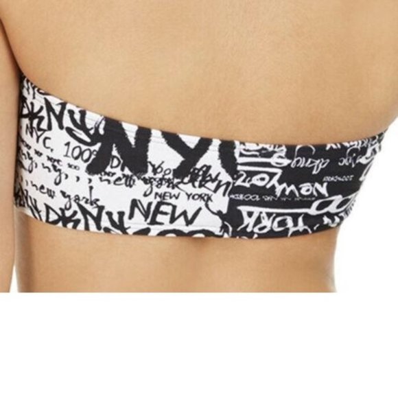 DKNY City Tag Logo-Print Bandeau Bikini Top - Picture 2 of 5